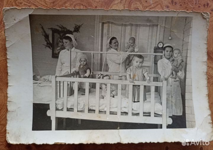 Фотооткрытка, дети, воспитатели ясли, винтаж, СССР