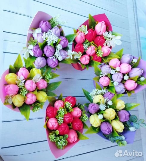 Букет тюльпанов из мыла