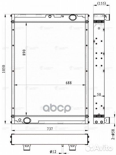 Радиатор охл. для а/м KMZ 6520 (алюм.) (LRc 0765b)