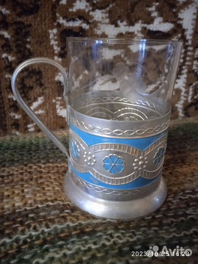 Подстаканник СССР со стаканом