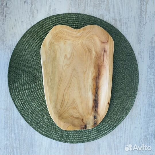 Тарелка деревянная декоративная, поднос, менажница