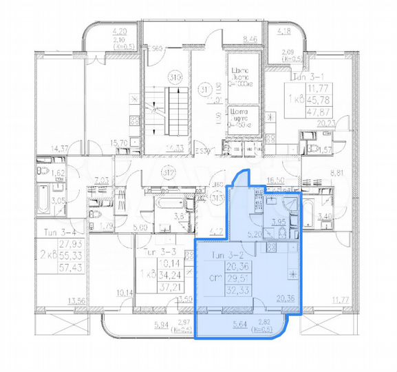 Квартира-студия, 32,3 м², 2/12 эт.