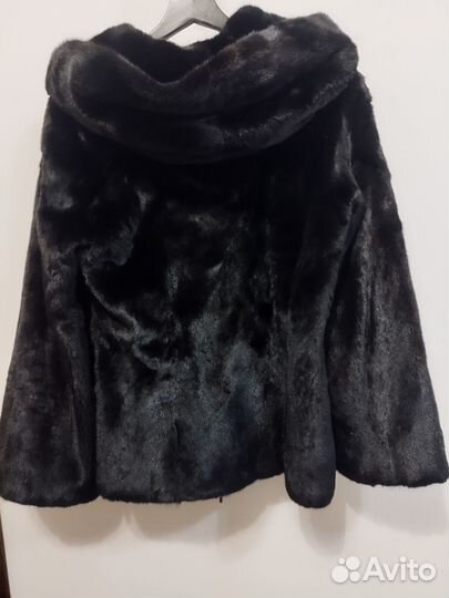 Шуба норковая с капюшоном