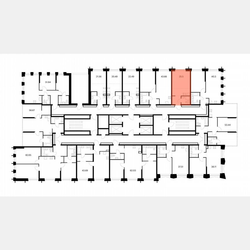 Квартира-студия, 25,5 м², 20/32 эт.
