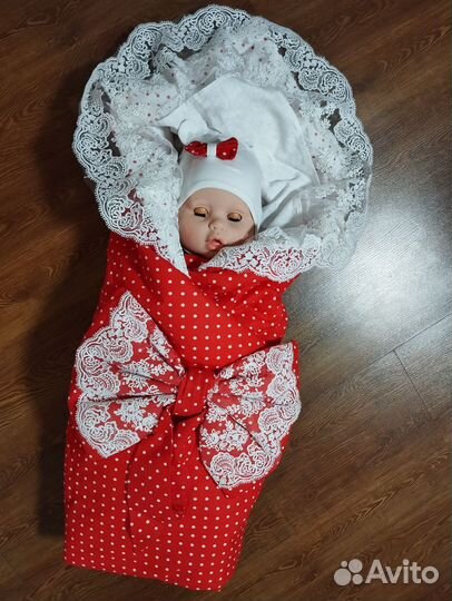 Конверт на выписку для девочки с наволочкой