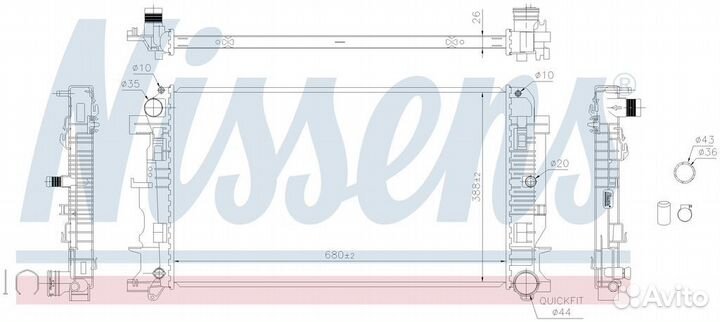 Радиатор двигателя mercedes sprinter W 906 (06)