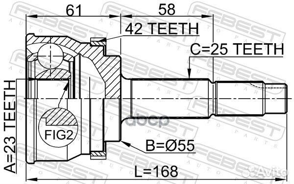 Шрус внешний nissan sentra NB15 4WD 2001-2006 0