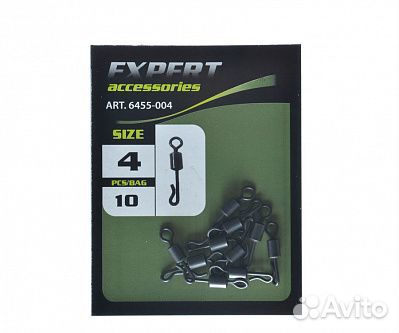 Вертлюг быстросъемный carp PRO №4 10шт