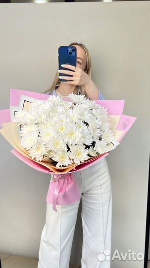 Белоснежные хризантемы