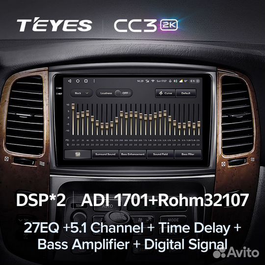 Магнитола Teyes CC3 2K 3/32 Toyota LC100