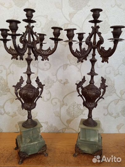 Старинные, антикварные канделябры, 55см