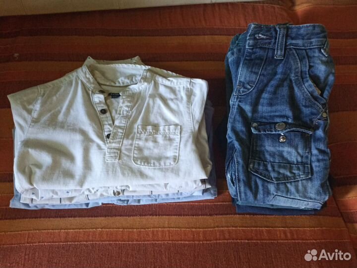 Рубашки джинсы 5-8 лет