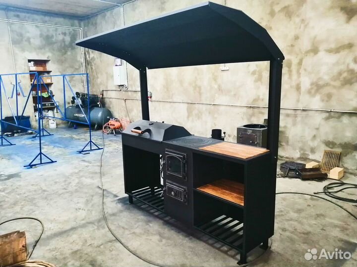 Мангал с крышей 4в1