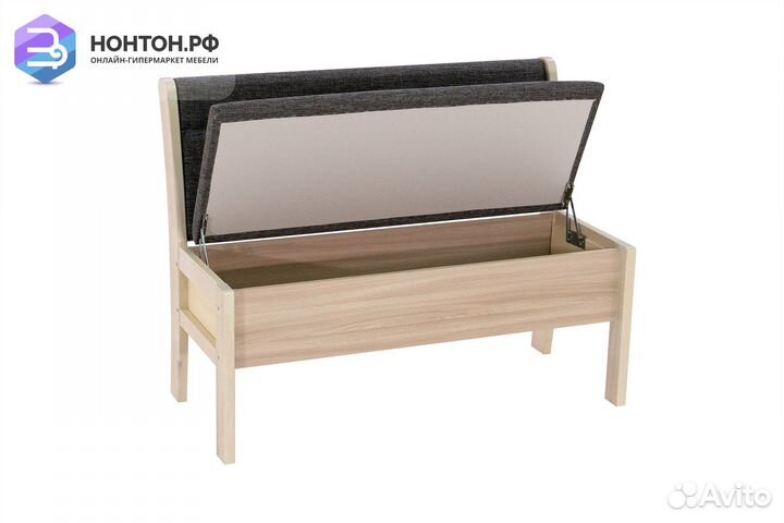 Кухонный диван Этюд серый / выбеленная береза