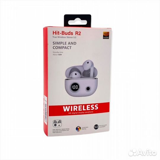 BT TWS гарнитура HIT buds R2 BT 5.0 White
