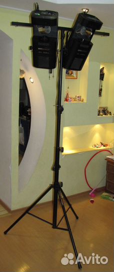 Светомузыка Сканеры Роллер 2шт Gobo Mic DMX Штатив