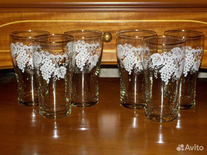 Стаканы СССР Виноградная лоза 6 шт