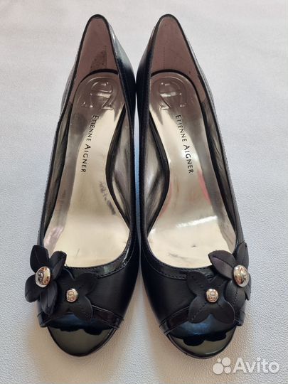 Туфли на танкетке натуральная кожа 37 США