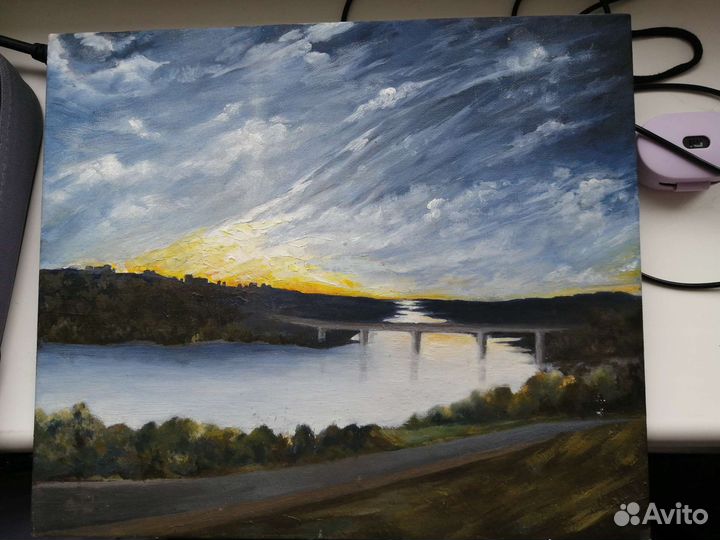 Картина маслом Вид на правый берег Калуга