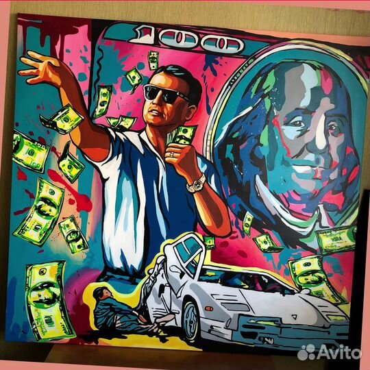 Стрит арт картина холст красками на заказ холст