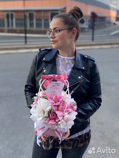 Букет учителю, букет из мыла