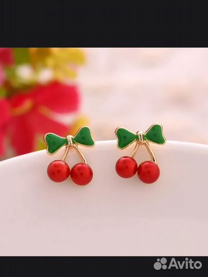 Серьги вишенки
