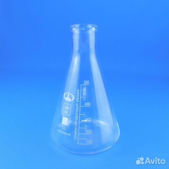 Колба коническая (Эрленмейера) кн-2-500-50, 500 мл