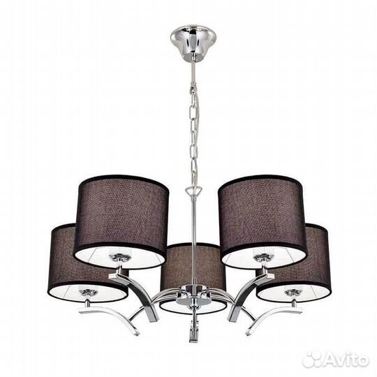 Люстра подвесная металл и текстиль современная