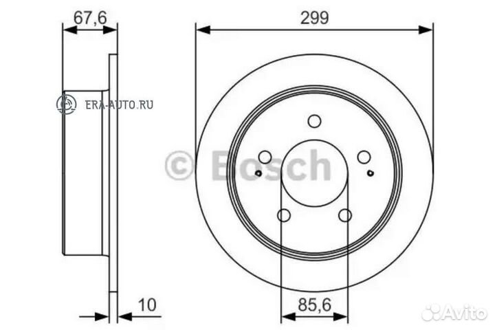 Bosch 0986479U21 Диск торм. зад.299x10,2 5 отв