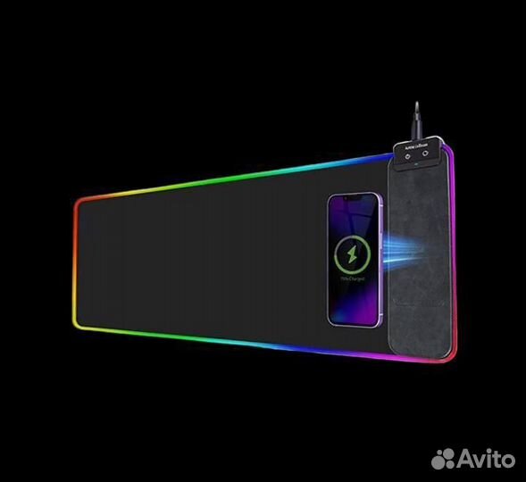 Коврик игровой LED 30*80 с зарядкой