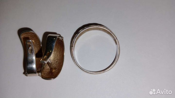 Серьги с кольцом комплект
