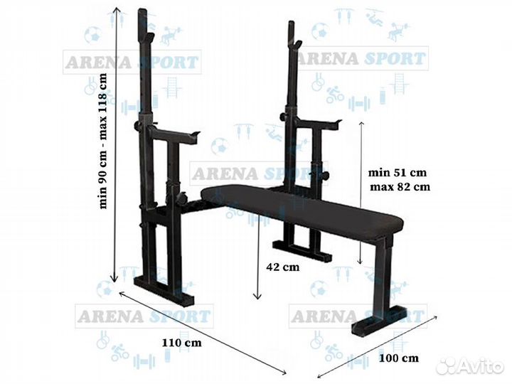 Скамья для жима лежа со стойками