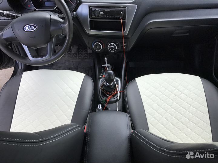 Чехлы из экокожи Автопилот Kia Rio 2011-2016. ромб