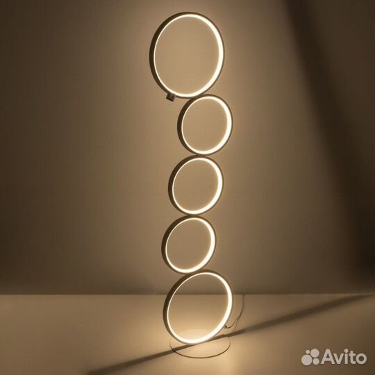 Торшер 'Кольца' LED 45Вт 3000-6000К белый 30х30х11