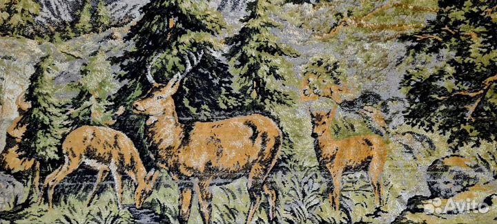 Ковер олени большой плюшевый