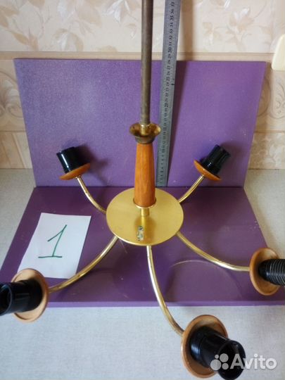 Люстра 5 рожков из «Сталинки» винтажная гдр