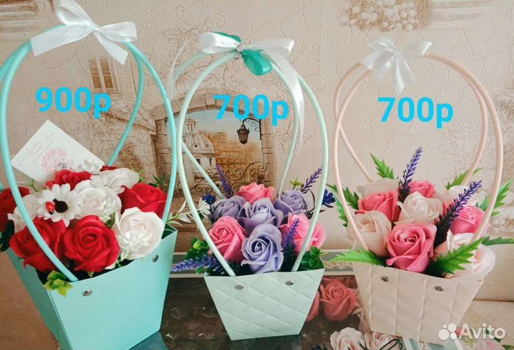 Букеты из мыльных роз