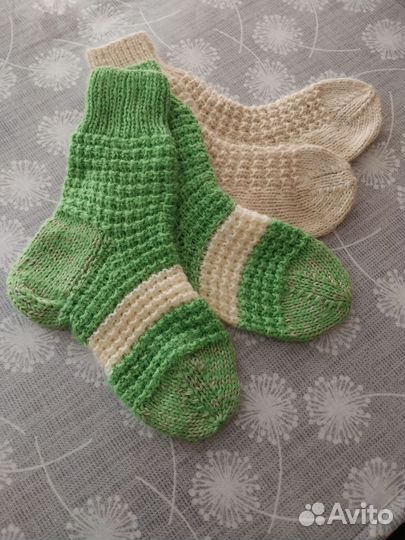 Носки ручной вязки шерстяные