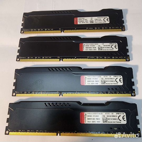 Оперативная память hyper x fury ddr3 32gb (8x4)