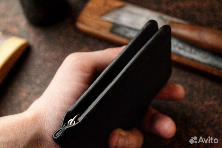 Зажим для денег из кожи бобра подарок