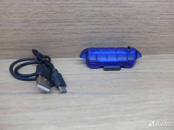 Фонарь-маячок зарядка от USB, синий