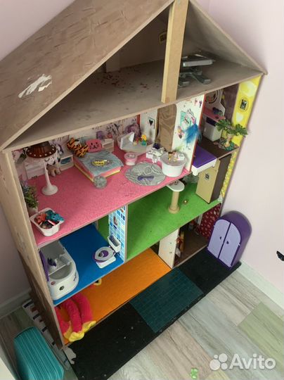 Кукольный домик для барби с мебелью