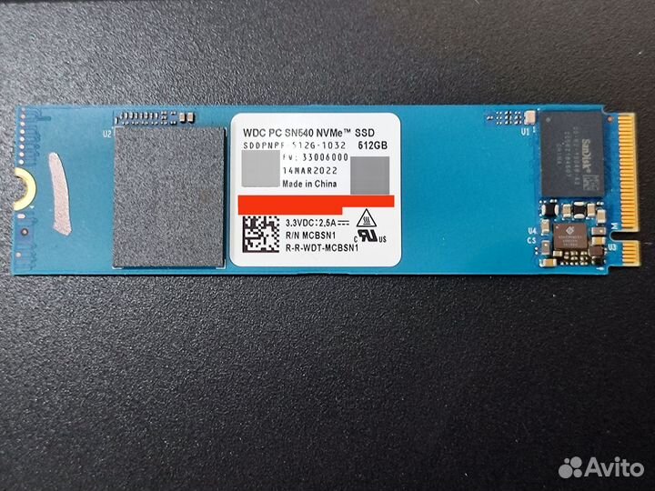 SSD WDC PC SN540 NVMe 512 GB