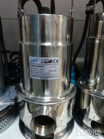 Фекальный насос нержавеющиий «LEO» XKS-550SW