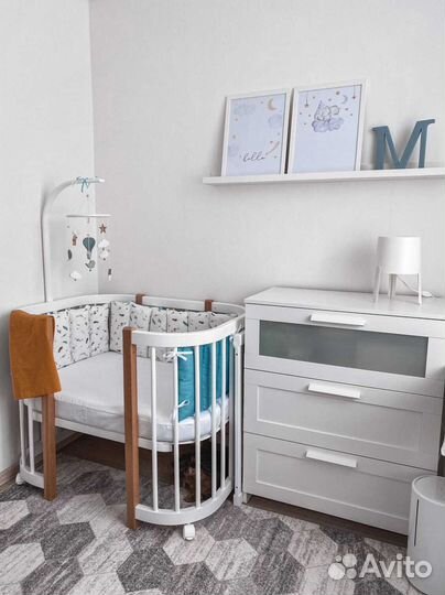 Кроватка трансформер для новорожденных из бука