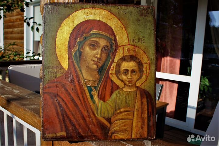 Старинная Икона Богородицы Казанская 32*27 Афон