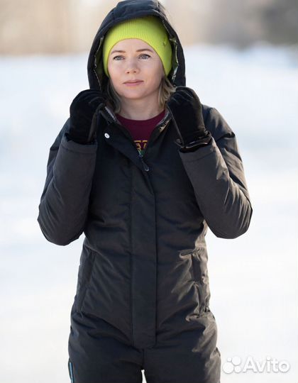 Р42. 156/158. Комбинезон зимний/ женский чёрный