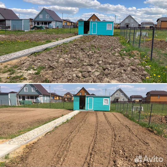 Вспашка, выравнивание участка. Газон под ключ