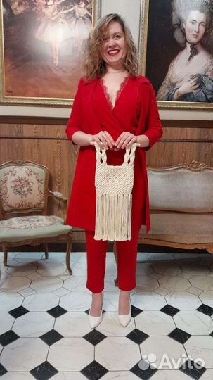 Сумка клатч макраме