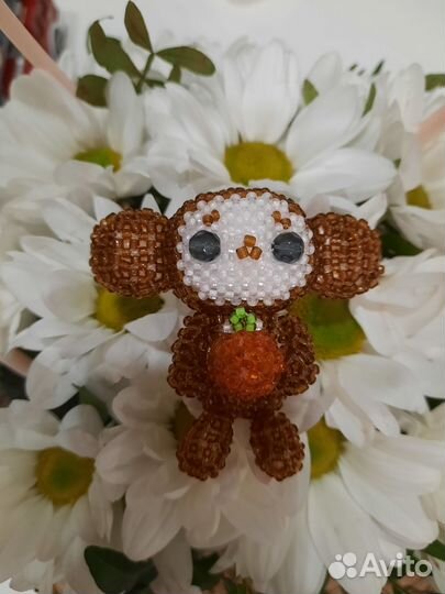 Чебурашка из бисера, амигуруми, новый